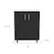 Homeroots 35in Black Wood Rolling Storage Cabinet With Two Doors 479950 - alternate 2