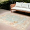 Homeroots 9' X 12' Blue and Orange Floral Stain Resistant Indoor Outdoor Area Rug 531499 - alternate 1