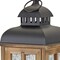 Homeroots Set of Two Brown and Black Frosted Glass Wood and Metal Floor Lantern Candle Holders, 2PK 517615 - alternate 5
