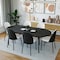 Leisuremod 70.9 in W, 29.5 in L, Manufactured Wood/Steel/PU Leather, Black/White TT70-CBL18-W - alternate 3