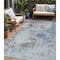 Homeroots 5' X 8' Turquoise Denim Blue And Gray Abstract Washable Indoor Outdoor Area Rug 630814 - alternate 1
