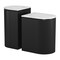 Homeroots Set of Two Black And White Solid Wood And Marble Oval Block End Tables 576795 - alternate 4