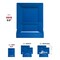 Smarty Had A Party 9.5" Midnight Blue Square Plastic Dinner Plates (120 Plates), 120PK 6819-CASE - alternate 2