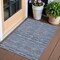 Homeroots 3' X 5' Navy Blue And Denim Blue Striped Washable Indoor Outdoor Area Rug 587908 - alternate 1