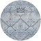 Homeroots 8' Sky Blue And Denim Blue Round Floral Washable Indoor Outdoor Area Rug 588866 - alternate 3