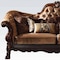 Homeroots 73in Dark Brown And Brown Velvet Loveseat and Toss Pillows 374216 - alternate 2