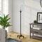 Homeroots 66" Black Torchiere Floor Lamp With Clear Seeded Glass Drum Shade 523531 - alternate 4