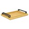 Homeroots Set of Two Light Brown Faux Wicker Rectangular Serving Trays 713548 - alternate 4