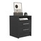 Homeroots 20" Black Two Drawer Faux Wood Nightstand 543667 - alternate 5