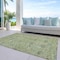 Homeroots 5' X 8' Mint Green Brown And Gray Floral Washable Indoor Outdoor Area Rug 603474 - alternate 2