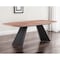 Homeroots 79" Brown and Black Wood And Steel Double Pedestal Base Dining Table 544710 - alternate 1