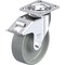 Blickle Swivel Plate Caster, Gry Nyln, 6-5/16", Brk, Load Rating: 990 lb. LEH-POG 160K-14-FI - alternate 1