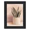 Homeroots Striped Bohemian Plant Black Framed Print Wall Art 530130 - alternate 1