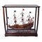 Homeroots 13in Dark Brown And Clear Glass Standard Display Stand 364372 - alternate 3