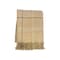 Homeroots 50" X 67" Stone And White Cotton Blend Woven Plaid Throw Blanket with Fringe 633073 - alternate 1