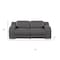 Homeroots 76in Dark Gray and Silver Italian Leather Power Reclining Loveseat 633749 - alternate 3
