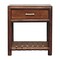 Homeroots 20" Chestnut Solid Wood One Drawer Nightstand With Leather Shelf 651553 - alternate 2