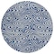 Homeroots 8' Navy Blue And Ivory Round Abstract Washable Indoor Outdoor Area Rug 598982 - alternate 3