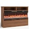 Homeroots 53in Brown Wood Fireplace Entertainment Center With Fireplace 723791 - alternate 1