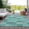 Homeroots 5' X 8' Blue And Aqua Geometric Washable Indoor Outdoor Area Rug 604894 - alternate 3