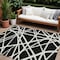 Homeroots 10' X 14' Black And Ivory Geometric Washable Indoor Outdoor Area Rug 600425 - alternate 1