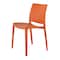 Homeroots Set of Four Orange Heavy Duty Plastic Outdoor Stacking Dining Chairs, 4PK 565215 - alternate 3