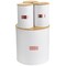 Megachef Kitchen Food Storage and Organization 4 Piece Argyle Canister Set in White with Bamboo Lids MG-555 - alternate 3