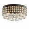 Jonathan Y Meredith 14.5" 3-Light Crystal Drops/Metal LED Flush Mount, Black JYL6142A - alternate 1