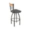Holland Bar Stool Co Eleanor 30in Swivel Bar Stool with Bronze Finish, Medium Back and Graph Coal Seat 880 - alternate 1