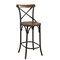 Homeroots 30" Brown and Black Solid Wood and Metal Counter Height Bar Chair 522386 - alternate 3