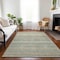 Homeroots 8' X 10' Sage Mint Green And Beige Striped Washable Indoor Outdoor Area Rug 577802 - alternate 3