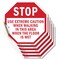 Signmission Stop Use Extreme Caution When Walki, 4 inch X 4 inch, Vinyl Decal, 5PK OC-D-5PACK-4-42 - alternate 1