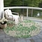 Homeroots 8' Green And Gray Round Striped Washable Indoor Outdoor Area Rug 596670 - alternate 4