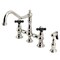 Kingston Brass Bridge Kitchen Faucet with Brass Sprayer, Polished Nickel KS3276PKXBS - alternate 1