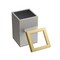 Gatco Modern Square 3 Gal. Wastebasket, Satin Nickel/Brushed Brass Lid 1914B - alternate 3