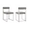 Homeroots Set of Two Gray And Silver Upholstered Polyester Open Back Dining Side Chairs 569417 - alternate 4