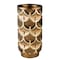 Homeroots 14" Polyresin Gold Geometric Cylinder Table Vase 468952 - alternate 1