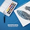 Daler-Rowney Aquafine Watercolor Paint Half Pan Travel Set, Assorted Colors, 24-Piece Set D131900102 - alternate 7