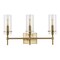 Jonathan Y Cato 21.25" 3-Light Modern Minimalist Iron/Glass LED Vanity, Brass Gold/Clear JYL7807C - alternate 3
