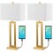 Jonathan Y Sabrina 28.5" Vintage Industrial Iron LED Table Lamp w/ Pull-Chain and USB Charging Port, Brass, 2PK JYL1126A-SET2 - alternate 3