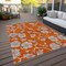 Homeroots 3' X 5' Orange And Gray Floral Washable Indoor Outdoor Area Rug 600030 - alternate 2