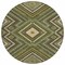 Homeroots 8' Olive Green Gray And Ivory Round Tribal Washable Indoor Outdoor Area Rug 598144 - alternate 3