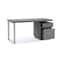 Homeroots 59" Elm Grey Manufactured Wood Rectangular Writing Desk With Two Drawers 482423 - alternate 3