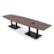 Skutchi Designs Boat Conference Table With Power, 48 in W, 120 in L, Brown HAR-BOT-48x120-DOU.BK-K525-EBLK - alternate 1