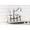 Kingston Brass Bridge Kitchen Faucet with Brass Sprayer, Polished Nickel KS1276BEXBS - alternate 2