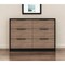 Homeroots 42" Brown and Black Six Drawer Double Dresser 544052 - alternate 1