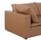 Homeroots 122" Chestnut Top Grain Leather Reclining Solid Wood Sofa 720407 - alternate 4