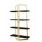 Homeroots 69" Black Stainless Steel and Wood Four Tier Etagere Bookcase 544730 - alternate 2