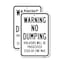Signmission Warning No Dumping Violators Will Be Prosecuted $5 Aluminum, 18" x 24", A-1824-24676 A-1824-24676 - alternate 1