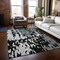 Homeroots 5' X 8' Black And Ivory Abstract Washable Indoor Outdoor Area Rug 613327 - alternate 2